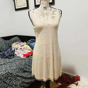 Intimately Free People Glittery Fabric Spaghetti Straps Party Mini Dress Sz M